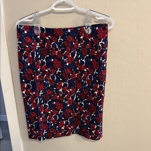 Floral Red and Blue Women's Skirt